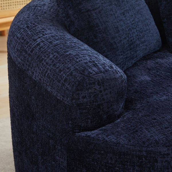 English Elm Curved Chenille Loveseat with Memory Foam Deep Seat and Pillows for Small Spaces W2915P417173