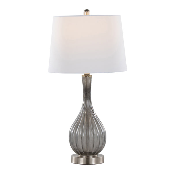 English Elm Jenny Crackle Glass Table Lamp Set with Gold Hardware and Linen Shade for Bedrooms B202P224038