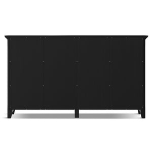 English Elm Acadian 8-Cube Storage Sofa Table in Black Solid Wood – Hand-Finished, Tapered Legs, Versatile Entryway Console B136P203446