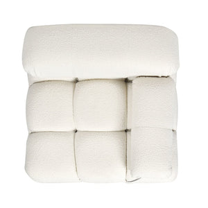 English Elm Jennifer Taylor Home - Marcel Luxurious 36" Bubble Modular Lounge Arm Chair with Bouclé Upholstery and Eucalyptus Frame White B2719P238257