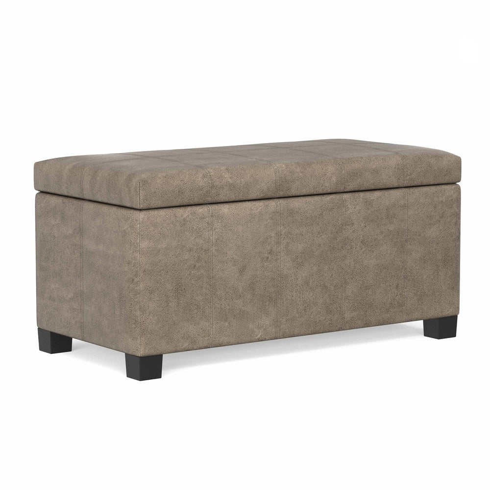 English Elm Dover Lift Top Storage Bench in Vegan Leather for Entryway Bedroom or Living Room B136P439026