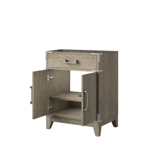 English Elm Grey Oak Single Bath Vanity - 24" Modern Design With Soft-Close Doors & Ample Storage Space B2731P259743