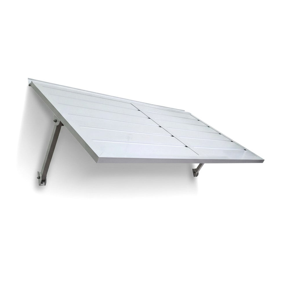 English Elm Haze Aluminum Outdoor Awning White Powder Coat Architectural Entry Door Weather Shield B2755P465796