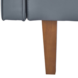 English Elm 2131pu-bk,bright Pu Leather Sofa with Low Profile Design and Industrial Accent Feet Gray W308P182966