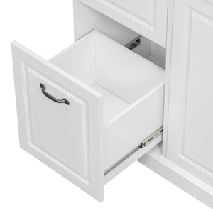 English Elm Bathroom Tall Storage Cabinet with Tilt-Out Hamper, 70.9" Linen Tower, 2 Drawers, Adjustable Shelves, White Finish N725P278420K