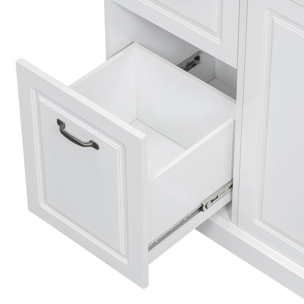 English Elm Bathroom Tall Storage Cabinet with Tilt-Out Hamper, 70.9" Linen Tower, 2 Drawers, Adjustable Shelves, White Finish N725P278420K