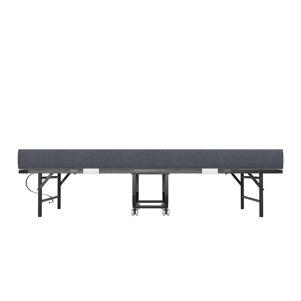 English Elm 75" Extra Long Folding Bed for Tall People with 5" Memory Foam, 450lb Steel Frame, Wheels, Portable Rollaway Comfort T2398P290413