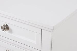 English Elm Meade Chic Nightstand with Felt-Lined Top Drawer, Full-Extension Storage, Durable Wood Veneer Finish White 30 L x 32.8 W x 21.5 H B078P301539