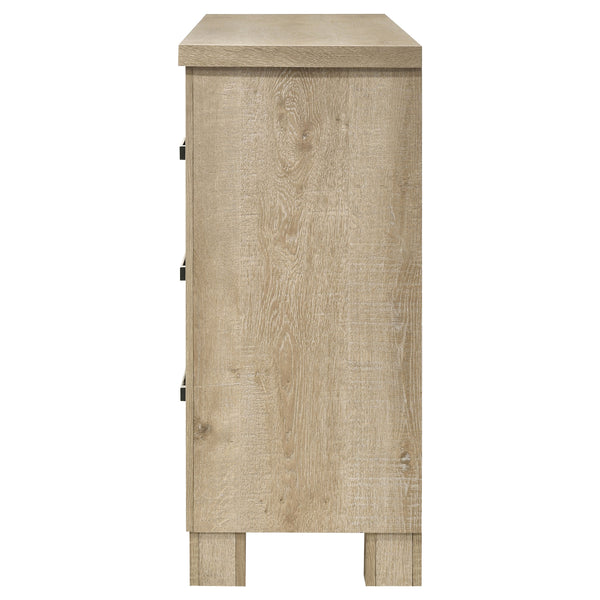 English Elm Sansome Six Drawer Weathered Oak Dresser with Bronze Pulls for Modern Farmhouse Bedrooms B062P447951