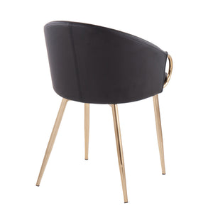 English Elm Chair with Silver Metal Frame and Padded Faux Leather Seat for Modern Dining Spaces Black B202P471295
