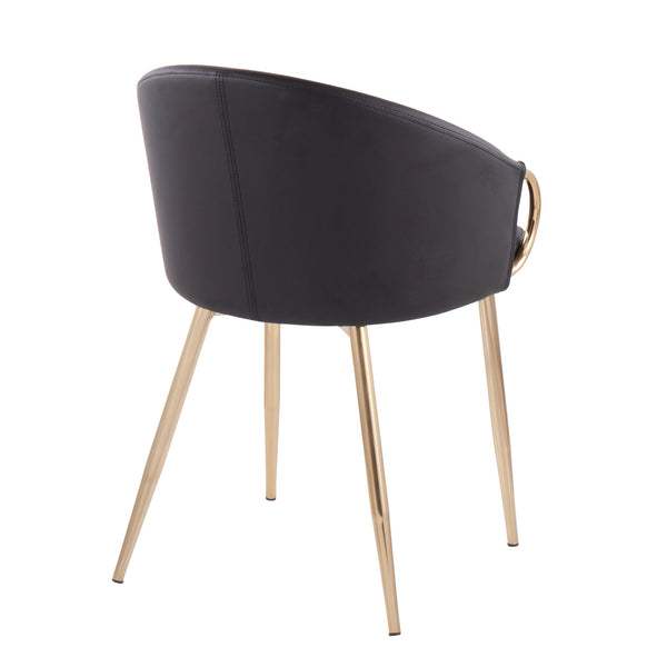 English Elm Chair with Silver Metal Frame and Padded Faux Leather Seat for Modern Dining Spaces Black B202P471295