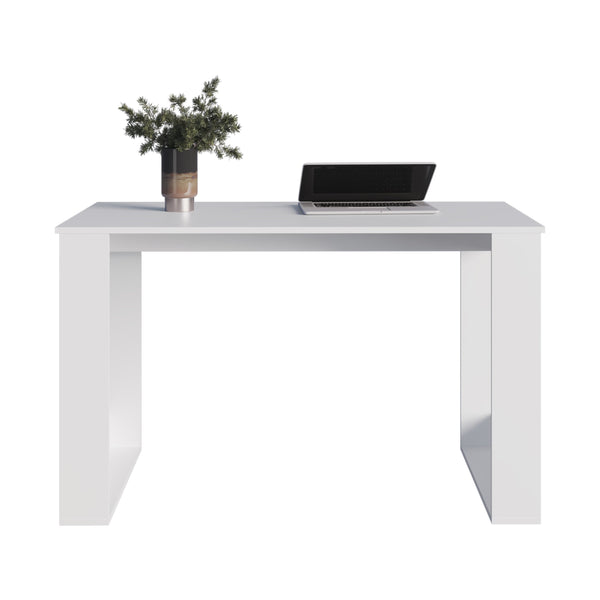 English Elm Writing Desk Sleek 47.2" Workstation with Sturdy Legs, Engineered Wood Finish for Home Offices White 51.97 L x 28.35 W x 3.15 H B097P296831