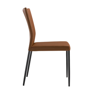 English Elm Kash Faux Leather Dining Chairs with Black Metal Legs for Modern Rooms Set of 2 B2736P464832