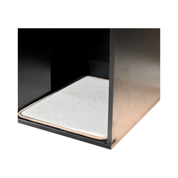 English Elm 35.83" Modern Black Cat Litter Box Enclosure with Durable PB/MDF Build and Corrugated Scratch Pad W1412P271585