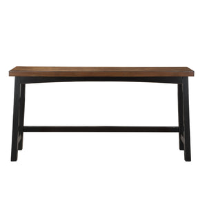 English Elm Transitional 4-Piece Counter Height Set - Stylish Solid Rubberwood Table & Stools In Black/Brown Finish B011P284444-GIGA