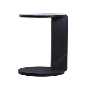 English Elm Set of 2 Round Sintered Stone Nesting Tables Sleek Modern Accent for Living Rooms W2899P405896