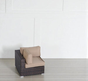 English Elm 33" Corner Wedge Fully Assembled Outdoor Sectional Piece with HDPE Wicker, Rust-Free Frame, Cushions B120P352209