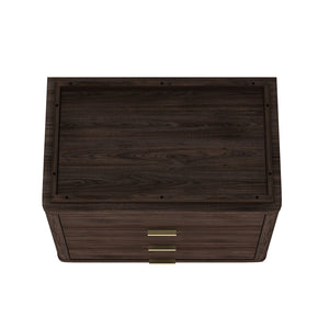 English Elm Evelyn 32" Brown Nightstand - Modern 3-Drawer Design For Stylish Bedroom Storage & Organization B365P398537