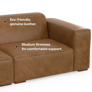 English Elm Rex 2-Seater Sectional Sofa With Left Chaise In Caramel Brown Leather – Comfort Meets Style! B136P199226-GIGA