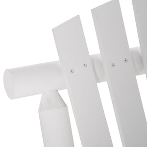 English Elm Outsunny Double Adirondack Rocking Chair For Two - Rustic White Wooden Seat For Patio & Garden Relaxation W2225P229739-GIGA