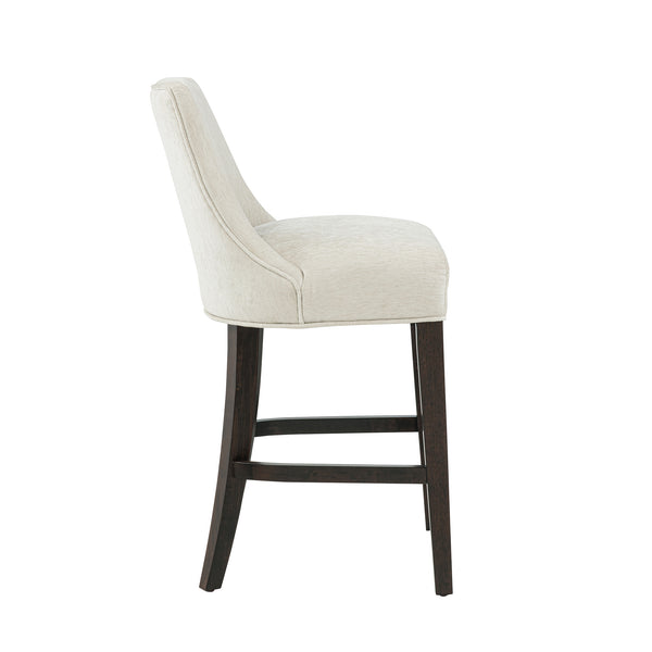 English Elm Beever Wood Chenille Counter Stool - Cream Upholstery, Gold Accents, Elegant Design For Comfort B365P397951