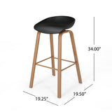 Christopher Knight Home® - Noble House - Commodore 30" Modern Barstool with Iron Legs - Set of 2