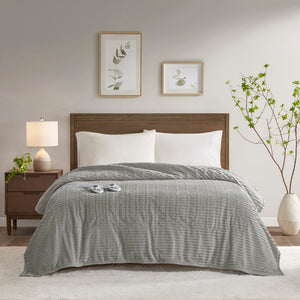 JLA Home Serta - Heated Blanket with 10 Heat Settings, Auto Shutoff & Overheat Protection for Plush Cozy Comfort (5-yr) Grey ST54-0288