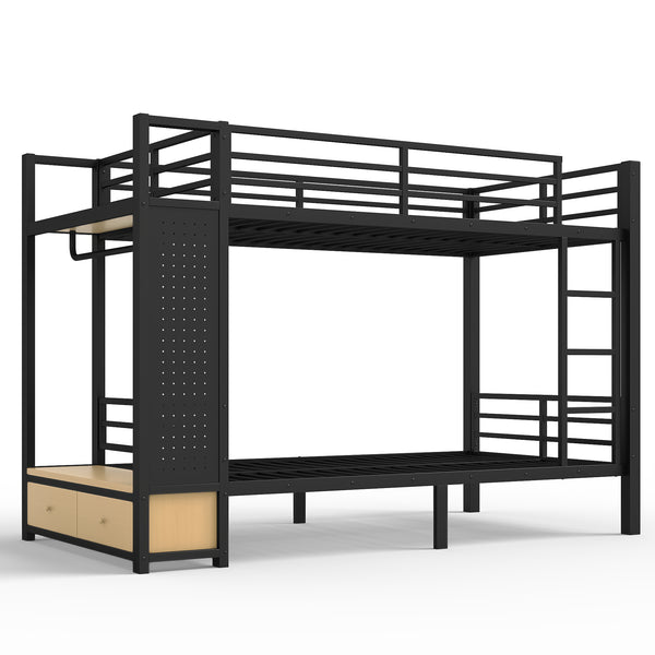 English Elm Full Size Pine Loft Bed House Frame with Slide Bookshelves and Moon Star Rails W1580S00589