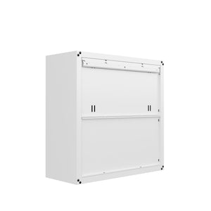 English Elm Floating Wall Mounted Garage Cabinet with Locking Doors and Diamond Texture Exterior White B365P398220