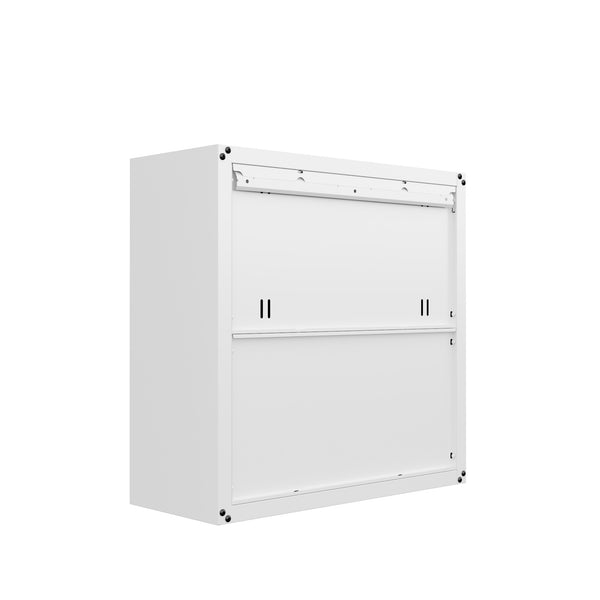 English Elm Floating Wall Mounted Garage Cabinet with Locking Doors and Diamond Texture Exterior White B365P398220
