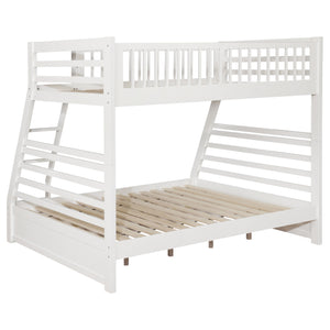 English Elm Newhall Twin Over Full Bunk Bed with Two Rolling Storage Drawers, Solid Wood Frame for Guests and Kids White B062S01293