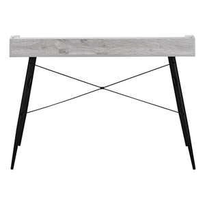 English Elm Computer Desk For Home Office - Modern Grey Laminate With Black Metal Frame & Smart Storage Solutions B2710P219827