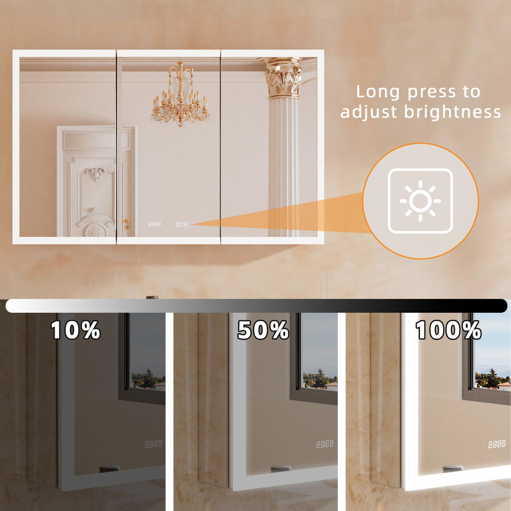 English Elm Lighted Aluminum Medicine Cabinet Smart Mirror with Anti-fog Led and Built-in Usb Outlet W5609P461490