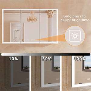 English Elm Lighted Aluminum Medicine Cabinet Smart Mirror with Anti-fog Led and Built-in Usb Outlet W5609P461490