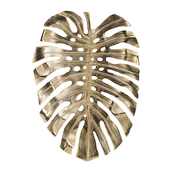 English Elm Linzo Monstera Leaf Sculptural Gold Wall Art Aluminum Botanical Glam Accent Piece B056P416845