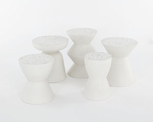 Sunpan LUCIDA Terrazzo End Table - Handcrafted Concrete with Unique Stone Chips for Modern Living Spaces 108991