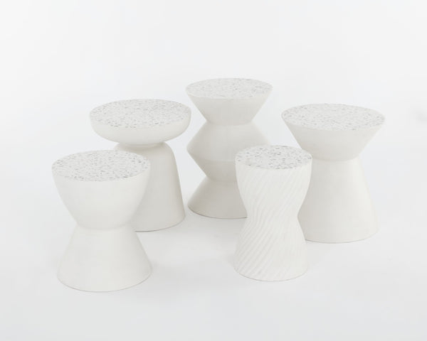 Sunpan LUCIDA Terrazzo End Table - Handcrafted Concrete with Unique Stone Chips for Modern Living Spaces 108991