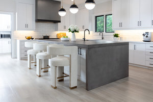 Sunpan Adamina Contemporary Barstool with Gold Stainless Steel Legs and Performance Fabric for Style Counter Height