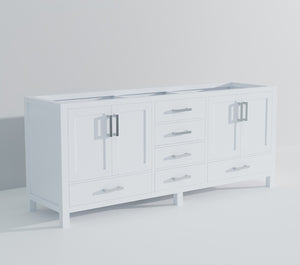 English Elm White Double Bath Vanity - 80" W X 22" D, Elegant Storage Solution With Soft-Close Drawers & Cabinets B2731P258931-GIGA