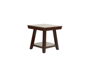 English Elm Modern Walnut Finish End Table with Open Shelf, Solid Rubberwood Legs, 22" x 24" x 22"H Stylish Storage B011P396188