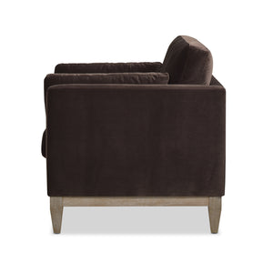 English Elm Jennifer Taylor Home - Knox 36" Modern Farmhouse Arm Chair - Luxurious Deep Brown Velvet For Stylish Comfort & Durability B2719P238326