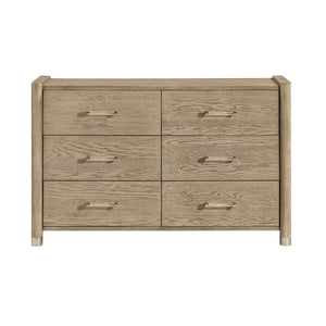 English Elm Sarai Solid Wood Chest with Spacious Drawers, Acrylic Bar Handles and Metal Detailing for Elegance Brown 63 L x 21 W x 41.4 H B201P391231