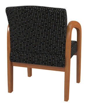 OSP Home Furnishings Medium Oak Wood Visitor Chair with Lumbar Support Taupe Upholstery for Office Waiting Onyx WD380-K101