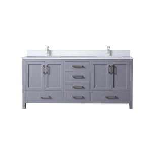 English Elm Dark Grey Double Bath Vanity 72" W With Cultured Marble Top, Chrome Faucet & Ample Storage Solutions B2731P259105