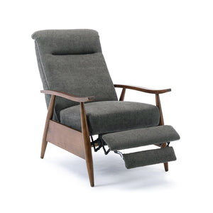 English Elm Saugus Wood Arm Push Back Recliner Charcoal - Modern Chestnut Arms, Durable Fabric, 3-Position Comfort B050P281012