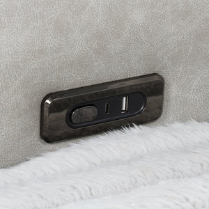 English Elm Ramona Luxurious Corduroy Power Reclining Sectional with Wireless Charging, Hidden Tray & Cupholders B009S02106