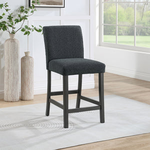 English Elm Murtry Boucle Upholstered Counter Chair Set of 2 – Plush Foam Seats, Textured Fabric, Charcoal Legs, Modern Comfort Black B062P299877
