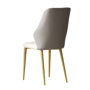 English Elm Set Of 2 Elegant Dining Chairs With Ergonomic Design, Pu Leather Seats, Gold-Plated Legs & Comfort W509P375684-GIGA