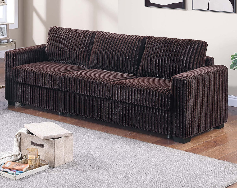 English Elm Modern Corduroy Sofa and Loveseat Set Plush Jumbo Fabric Living Room Seating B011S02203