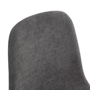 English Elm Table And Chair Set - Modern 64.5" Black Wood Dining Table With 4 Dark Gray Linen-Cotton Chairs W1151S04318-GIGA